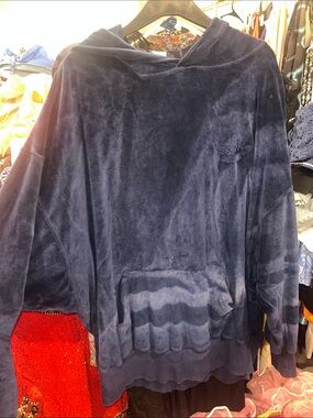 Boys Lie Velour Tie Dye Navy Blue Men's Hooded embroidered Sweater